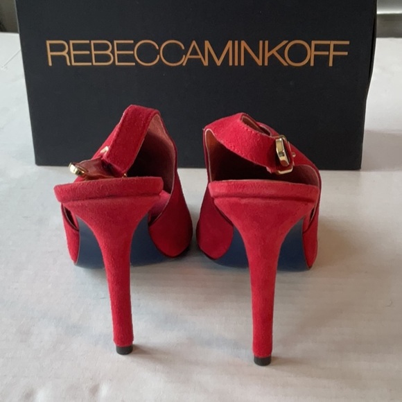 NWB Rebecca Minkoff Pricilla Red Suede heeled mule Size 9 - Picture 8 of 10